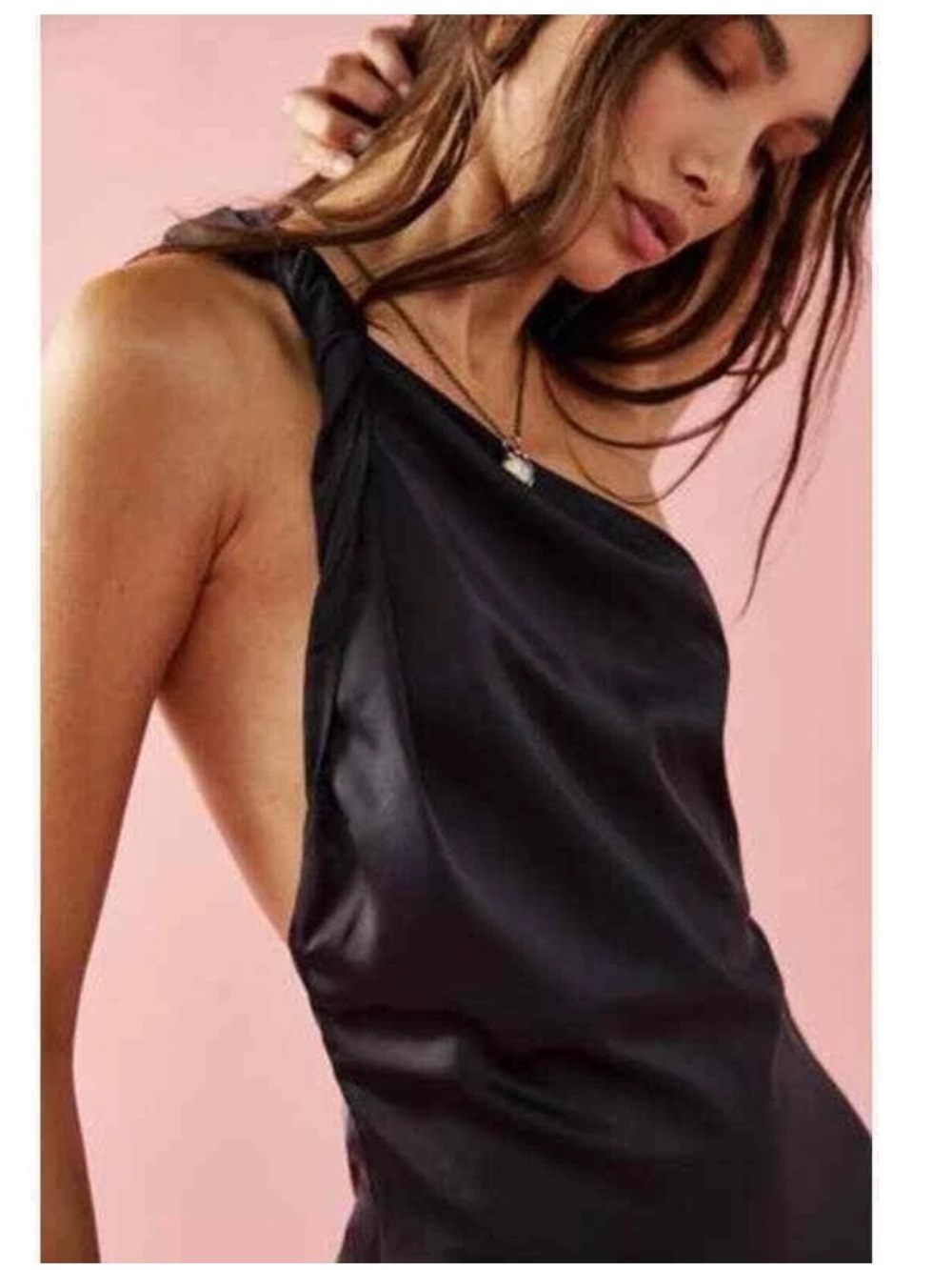 FREE PEOPLE VICTORIA MAXI DRESS SATIN MAXI GOWN BLACK Sz 6 - Picture 3 of 16